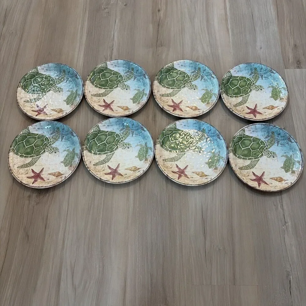 Pier 1 Melamine Salad Plates Speedy the Sea Turtle 9